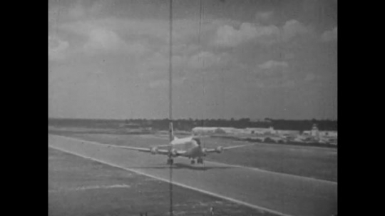 UNITED STATES: 1960S: plane takes off from runway. US Air force plane. Military leave Texas for Cuba