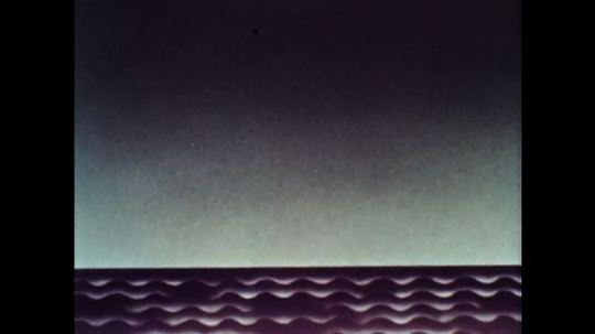 UNITED STATES: 1960s: wavy lines on bottom of paper. Light and dark animation. 